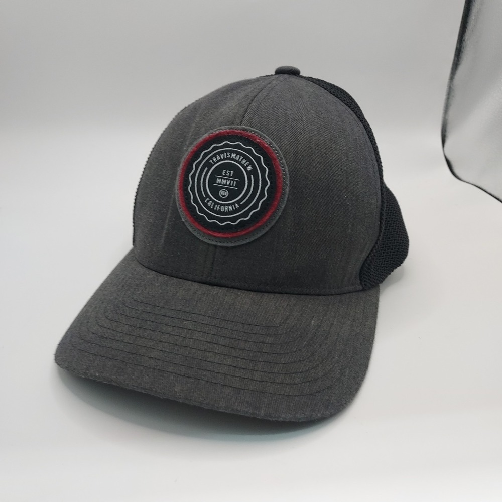 Travis Mathew The Patch Hat Cap Mesh Back Snapback Adjustable Gray Golf